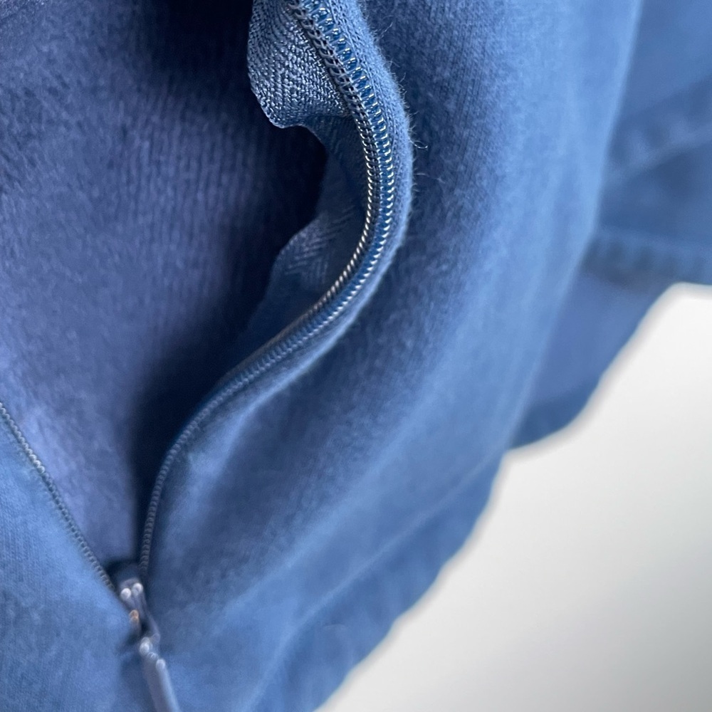 Athleta Cozy Karma Asym Pullover Navy Blue Fleece Zipper Sweatshirt Size Small - Picture 9 of 15